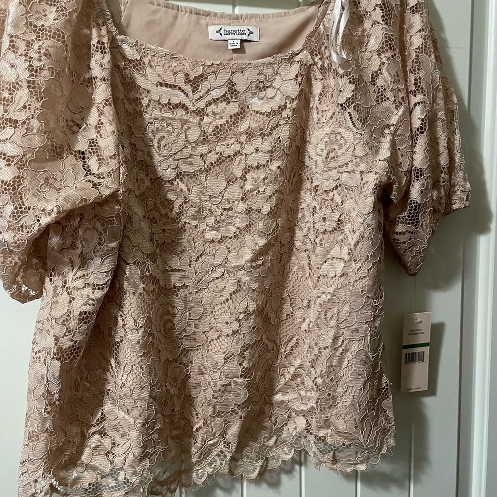 Nanette Lepore Blush Lace Blouse